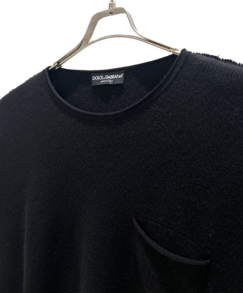 DOLCE & GABBANA（ドルチェ＆ガッバーナ）DOLCE & GABBANA (ドルチェ＆ガッバーナ) ロゴ インサイドアウト ニット ブラック サイズ:FREEの古着・服飾アイテム