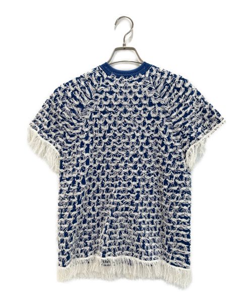 CHANEL（シャネル）CHANEL (シャネル) フリンジ ココマーク ジャケット ブルー サイズ:34の古着・服飾アイテム