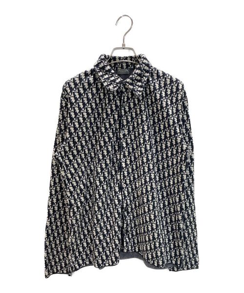 Dior（ディオール）Dior (ディオール) オブリーク総柄長袖シャツ ネイビー サイズ:Sの古着・服飾アイテム