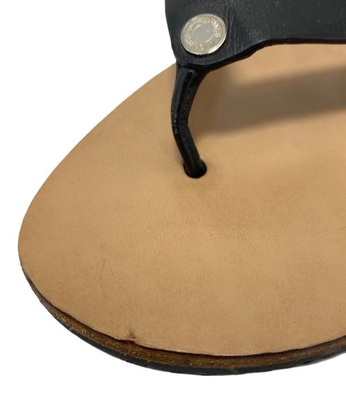 HERMES（エルメス）HERMES (エルメス) SANDALES ESTIVAL (エスティバルサンダル) ブラック×タン サイズ:40の古着・服飾アイテム
