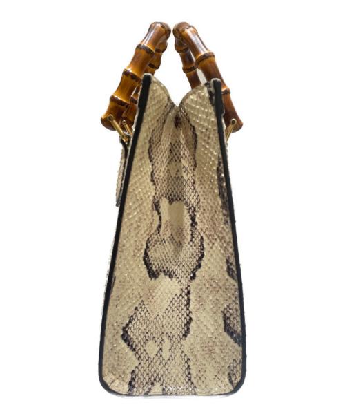 GUCCI（グッチ）GUCCI (グッチ) ダイアナ ミニ パイソン トートバッグ ベージュ サイズ:ミニの古着・服飾アイテム
