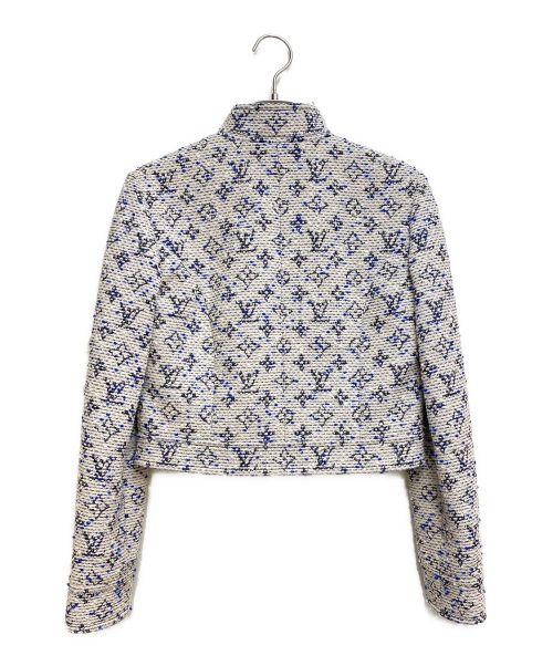 LOUIS VUITTON（ルイ ヴィトン）LOUIS VUITTON (ルイ ヴィトン) モノグラムツイードジャケット ホワイト×ブルー サイズ:36の古着・服飾アイテム