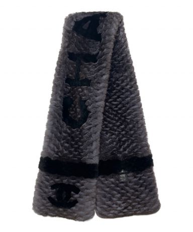シャネル オリラグ レディース マフラー 中古・古着通販】CHANEL (シャネル) オリラグ ロゴ マフラー グレー
