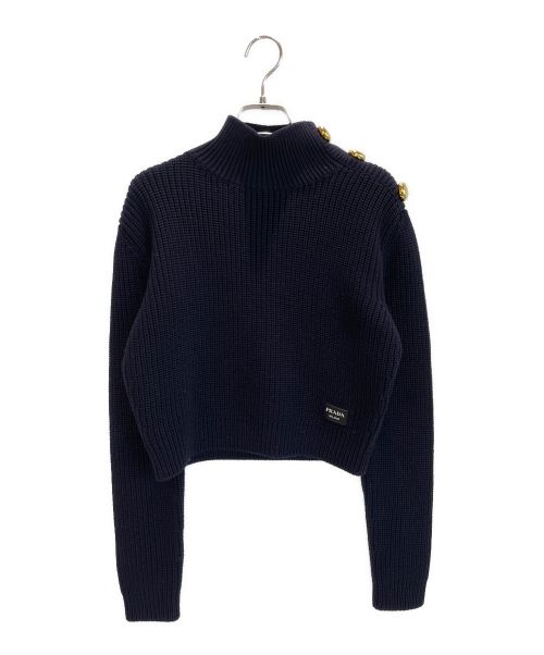 PRADA（プラダ）PRADA (プラダ) ウール タートルネック セーター ネイビー サイズ:38の古着・服飾アイテム