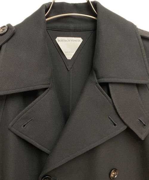 BOTTEGA VENETA（ボッテガベネタ）BOTTEGA VENETA (ボッテガベネタ) コットンキャンバスダブルトレンチコート ブラック サイズ:44の古着・服飾アイテム