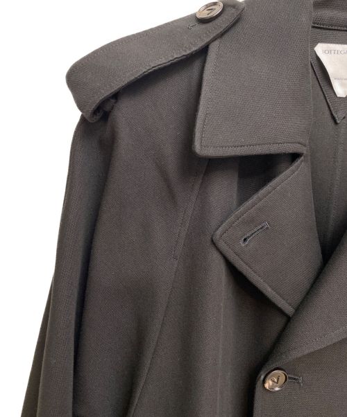 BOTTEGA VENETA（ボッテガベネタ）BOTTEGA VENETA (ボッテガベネタ) コットンキャンバスダブルトレンチコート ブラック サイズ:44の古着・服飾アイテム