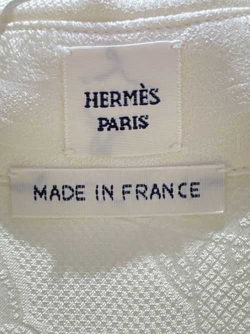 HERMES（エルメス）HERMES (エルメス) 100% Silk shirt dress アイボリー サイズ:34の古着・服飾アイテム