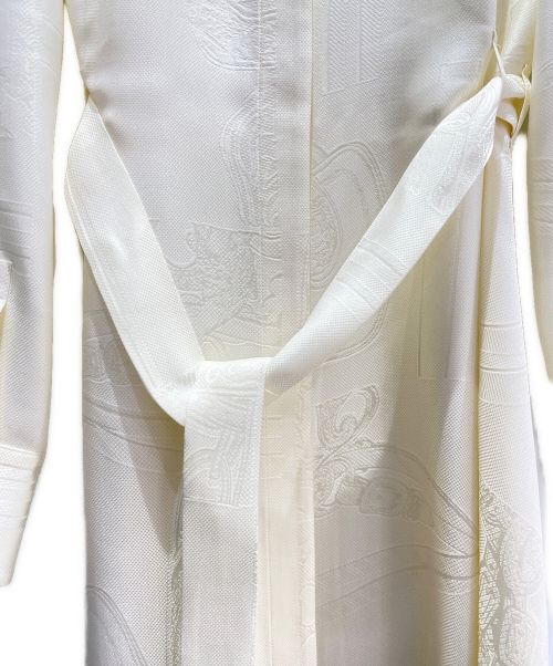 HERMES（エルメス）HERMES (エルメス) 100% Silk shirt dress アイボリー サイズ:34の古着・服飾アイテム