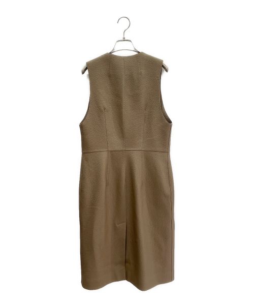 HERMES（エルメス）HERMES (エルメス) Seellier button leather dress エトゥープ サイズ:38の古着・服飾アイテム