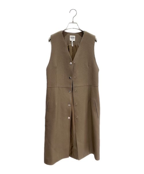 HERMES（エルメス）HERMES (エルメス) Seellier button leather dress エトゥープ サイズ:38の古着・服飾アイテム
