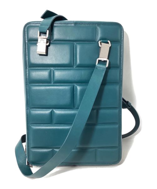 BOTTEGA VENETA（ボッテガベネタ）BOTTEGA VENETA (ボッテガベネタ) グリッド ラウンドファスナー ショルダーバッグ グリーン サイズ:-の古着・服飾アイテム