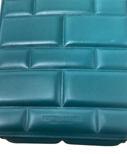 BOTTEGA VENETA（ボッテガベネタ）BOTTEGA VENETA (ボッテガベネタ) グリッド ラウンドファスナー ショルダーバッグ グリーン サイズ:-の古着・服飾アイテム