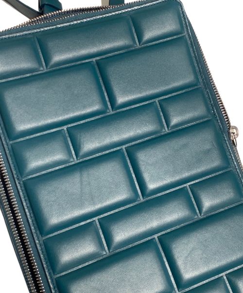 BOTTEGA VENETA（ボッテガベネタ）BOTTEGA VENETA (ボッテガベネタ) グリッド ラウンドファスナー ショルダーバッグ グリーン サイズ:-の古着・服飾アイテム