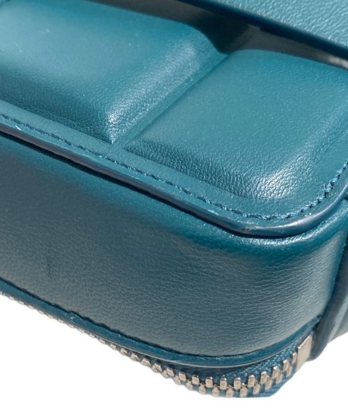 BOTTEGA VENETA（ボッテガベネタ）BOTTEGA VENETA (ボッテガベネタ) グリッド ラウンドファスナー ショルダーバッグ グリーン サイズ:-の古着・服飾アイテム