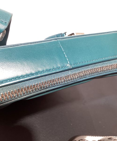 BOTTEGA VENETA（ボッテガベネタ）BOTTEGA VENETA (ボッテガベネタ) グリッド ラウンドファスナー ショルダーバッグ グリーン サイズ:-の古着・服飾アイテム