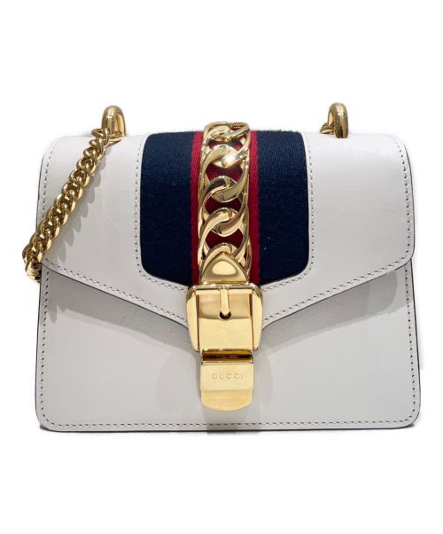 GUCCI（グッチ）GUCCI (グッチ) シルヴィ ミニショルダーバッグ ホワイト サイズ:ミニの古着・服飾アイテム