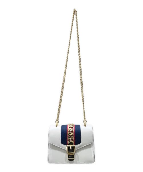 GUCCI（グッチ）GUCCI (グッチ) シルヴィ ミニショルダーバッグ ホワイト サイズ:ミニの古着・服飾アイテム