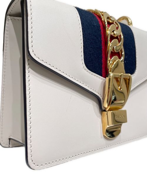 GUCCI（グッチ）GUCCI (グッチ) シルヴィ ミニショルダーバッグ ホワイト サイズ:ミニの古着・服飾アイテム