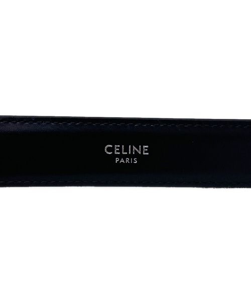 CELINE（セリーヌ）CELINE (セリーヌ) スモール トリオンフ ベルト ブラック×シルバー サイズ:90の古着・服飾アイテム