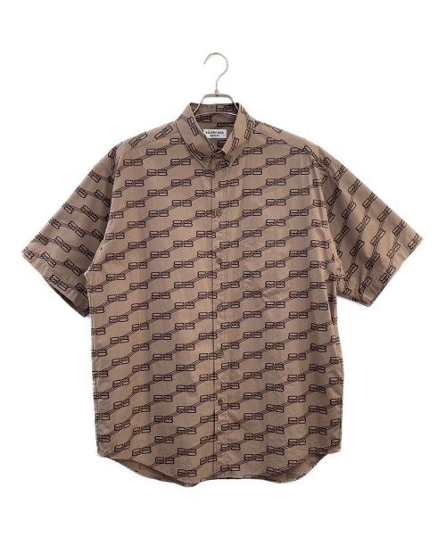 BALENCIAGA（バレンシアガ）BALENCIAGA (バレンシアガ) BBモノグラムシャツ ブラウン サイズ:34の古着・服飾アイテム