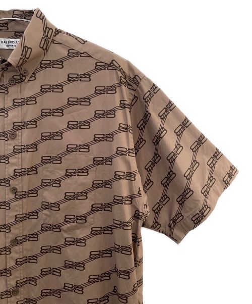 BALENCIAGA（バレンシアガ）BALENCIAGA (バレンシアガ) BBモノグラムシャツ ブラウン サイズ:34の古着・服飾アイテム