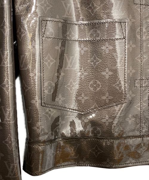 LOUIS VUITTON（ルイ ヴィトン）LOUIS VUITTON (ルイ ヴィトン) モノグラムエナメルジャケット ブラウン サイズ:48の古着・服飾アイテム