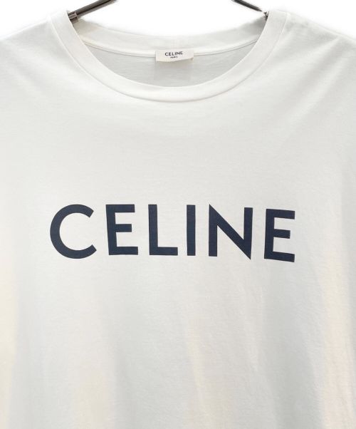 CELINE（セリーヌ）CELINE (セリーヌ) ロゴプリントルーズTシャツ ホワイト サイズ:Lの古着・服飾アイテム