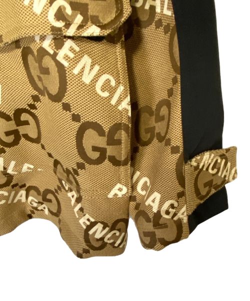 GUCCI（グッチ）GUCCI (グッチ) BALENCIAGA (バレンシアガ) The Hacker Project Hacker Jumbo GG Jacket ベージュ サイズ:34の古着・服飾アイテム