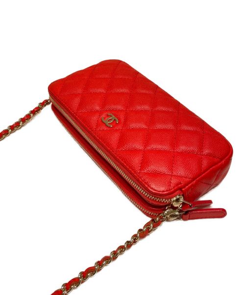CHANEL（シャネル）CHANEL (シャネル) ショルダーチェーンウォレット レッド サイズ:‐の古着・服飾アイテム