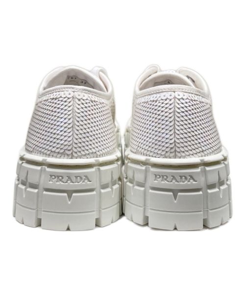 PRADA（プラダ）PRADA (プラダ) ダブルホイールスニーカー ホワイト サイズ:37の古着・服飾アイテム
