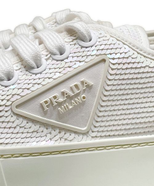 PRADA（プラダ）PRADA (プラダ) ダブルホイールスニーカー ホワイト サイズ:37の古着・服飾アイテム
