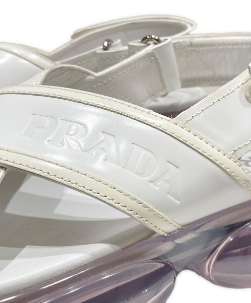 PRADA（プラダ）PRADA (プラダ) クラウドバスト レザーサンダル ホワイト サイズ:37の古着・服飾アイテム