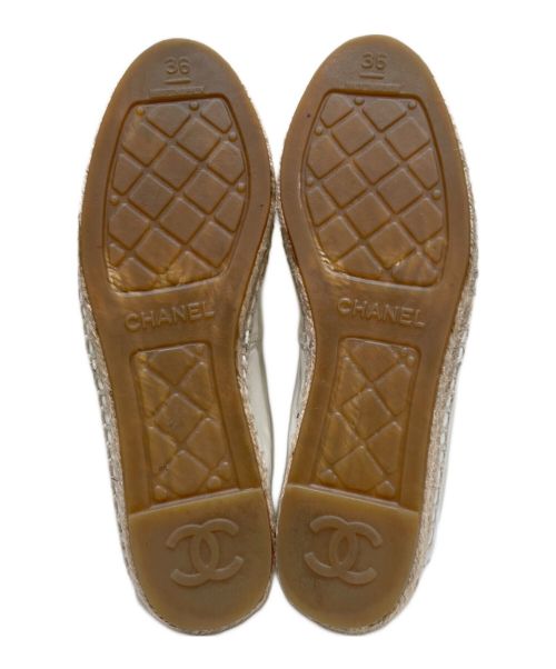 CHANEL（シャネル）CHANEL (シャネル) ココマークエスパドリーユ ホワイト サイズ:36の古着・服飾アイテム