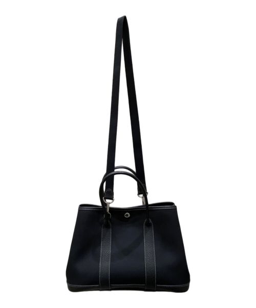 HERMES（エルメス）HERMES (エルメス) ガーデンパーティー TPM//シルバー金具/キャンバス×レザー/ブラック/▢I刻印 ブラック サイズ:TPMの古着・服飾アイテム