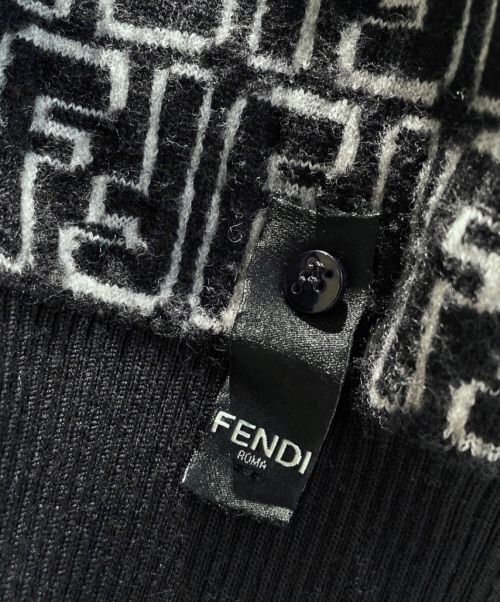 FENDI（フェンディ）FENDI (フェンディ) ズッカ柄カーディガン ブラック サイズ:48の古着・服飾アイテム