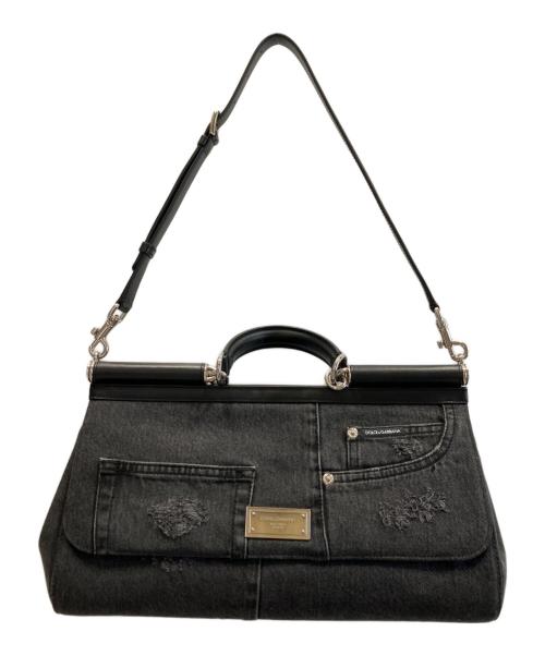 DOLCE & GABBANA（ドルチェ＆ガッバーナ）DOLCE & GABBANA (ドルチェ＆ガッバーナ) Denim Sicily Handle Bag ブラック サイズ:37の古着・服飾アイテム