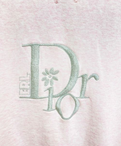 Dior（ディオール）Dior (ディオール) ERL (イーアールエル) Oversized Sweatshirt (オーバーサイズスウェットシャツ） ピンク サイズ:Mの古着・服飾アイテム