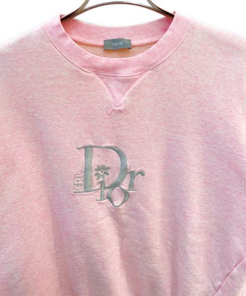 Dior（ディオール）Dior (ディオール) ERL (イーアールエル) Oversized Sweatshirt (オーバーサイズスウェットシャツ） ピンク サイズ:Mの古着・服飾アイテム
