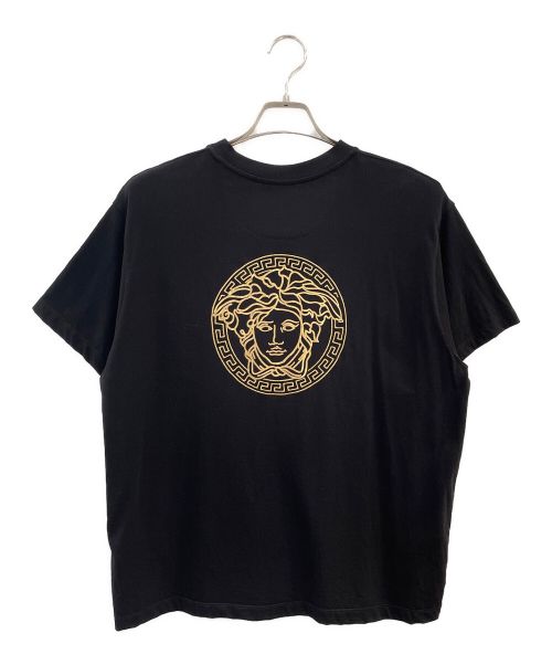 FENDI×VERSACE（フェンディ×ベルサーチ）FENDI×VERSACE (フェンディ×ベルサーチ) ロゴカットソー ブラック×ゴールド サイズ:Sの古着・服飾アイテム