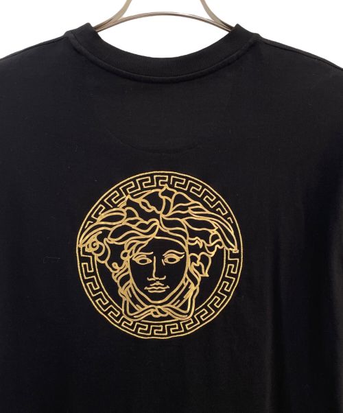 FENDI×VERSACE（フェンディ×ベルサーチ）FENDI×VERSACE (フェンディ×ベルサーチ) ロゴカットソー ブラック×ゴールド サイズ:Sの古着・服飾アイテム