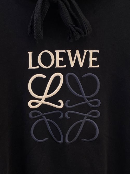 LOEWE（ロエベ）LOEWE (ロエベ) ロエベ アナグラム レギュラーフィット フーディー ブラック サイズ:Mの古着・服飾アイテム