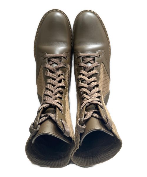 FENDI（フェンディ）FENDI (フェンディ) Leather and Fabric Combat Boots ブラウン サイズ:37の古着・服飾アイテム
