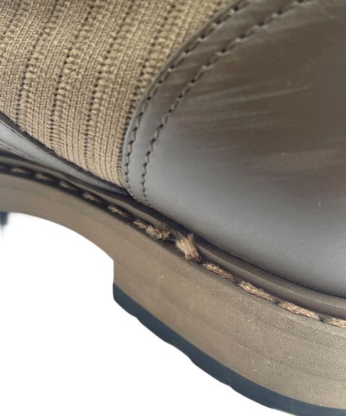 FENDI（フェンディ）FENDI (フェンディ) Leather and Fabric Combat Boots ブラウン サイズ:37の古着・服飾アイテム