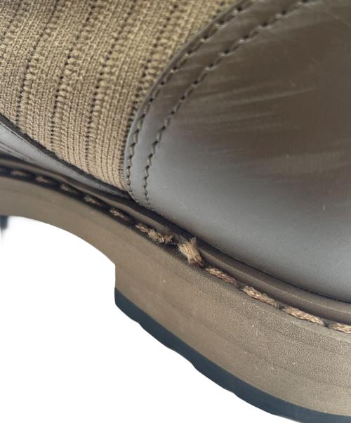 FENDI（フェンディ）FENDI (フェンディ) Leather and Fabric Combat Boots ブラウン サイズ:37の古着・服飾アイテム