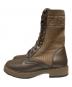 FENDI (フェンディ) Leather and Fabric Combat Boots ブラウン サイズ:37：40000円