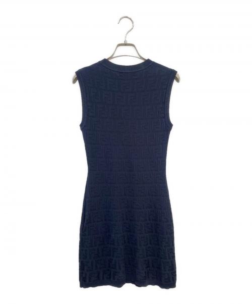 FENDI（フェンディ）FENDI (フェンディ) ズッカ柄ニットワンピース ネイビー サイズ:38の古着・服飾アイテム