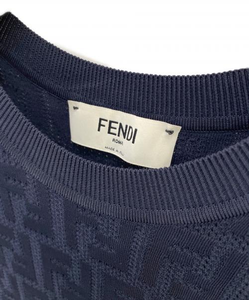 FENDI（フェンディ）FENDI (フェンディ) ズッカ柄ニットワンピース ネイビー サイズ:38の古着・服飾アイテム