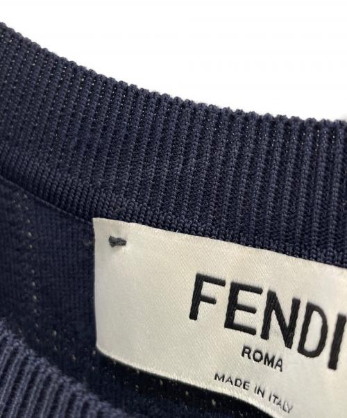 FENDI（フェンディ）FENDI (フェンディ) ズッカ柄ニットワンピース ネイビー サイズ:38の古着・服飾アイテム