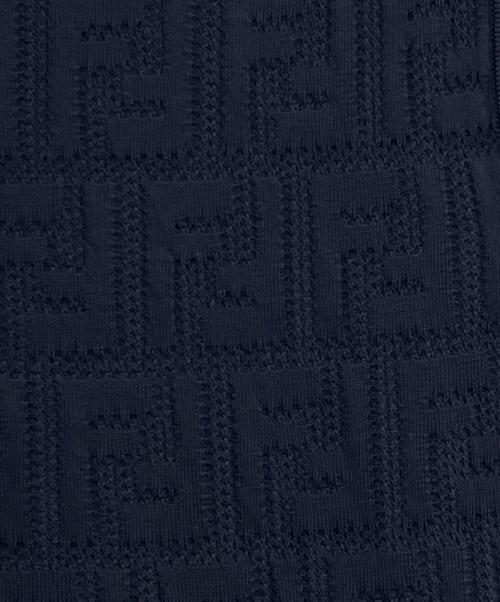 FENDI（フェンディ）FENDI (フェンディ) ズッカ柄ニットワンピース ネイビー サイズ:38の古着・服飾アイテム