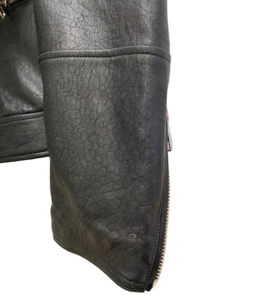 ALEXANDER McQUEEN（アレキサンダーマックイーン）ALEXANDER McQUEEN (アレキサンダーマックイーン) レザーバイカージャケット ブラック サイズ:52の古着・服飾アイテム